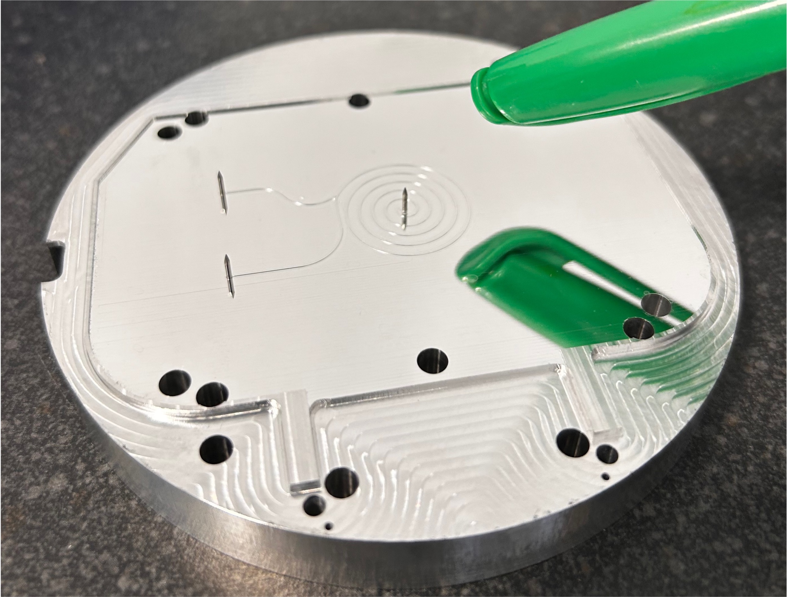 Polycarbonate Microfluidics - 2mm PC chip with complex features